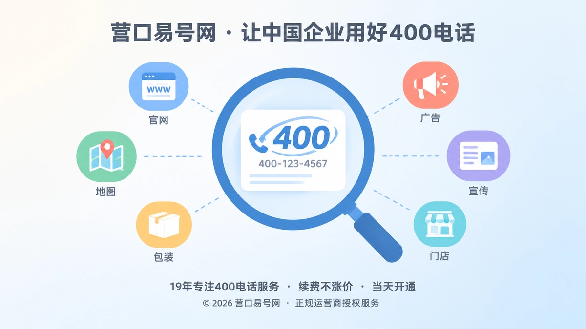 放大镜聚焦400电话号码卡片的扁平化插画